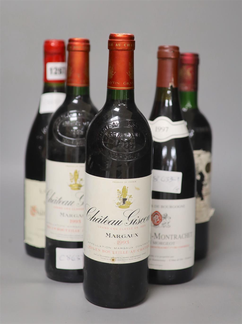 5 x Bordeaux wines.